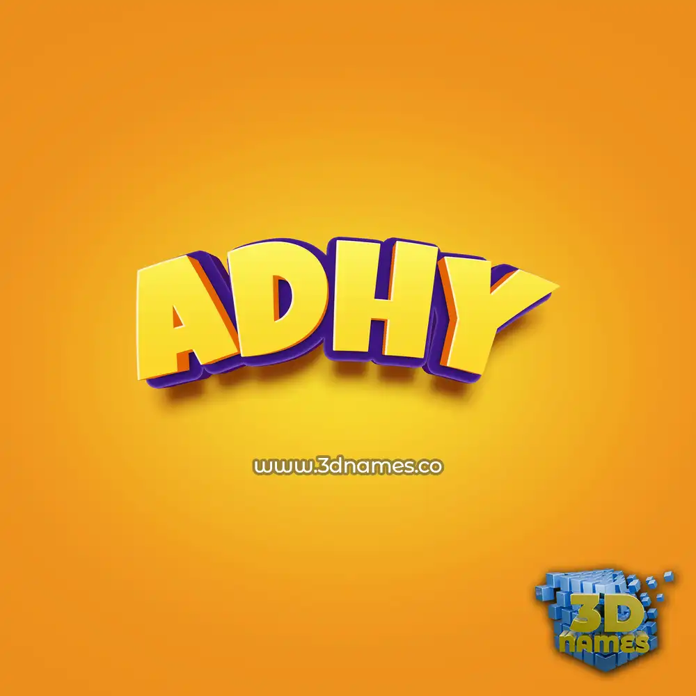 adhy in Orange Toon style - 3D name wallpaper