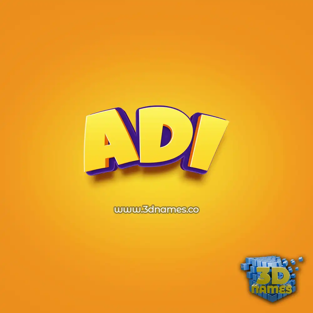 adi in Orange Toon style - 3D name wallpaper