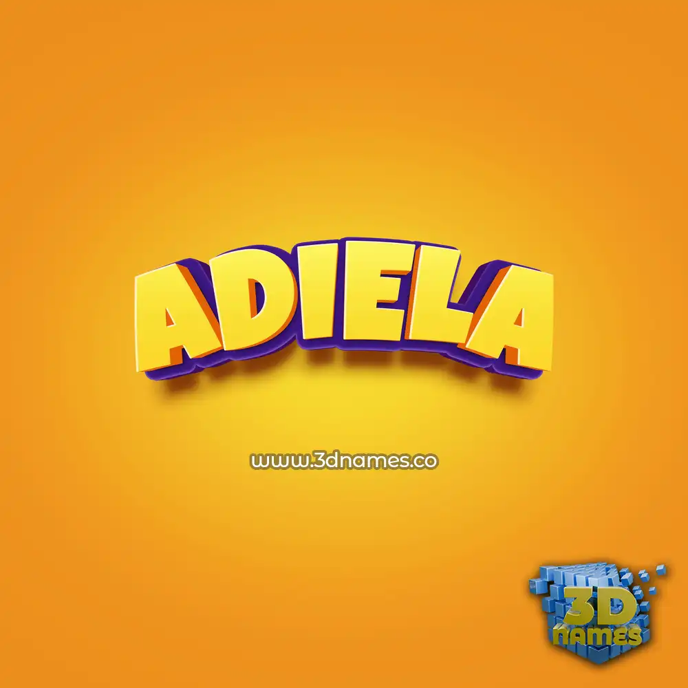 adiela in Orange Toon style - 3D name wallpaper