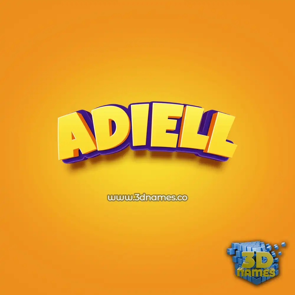 adiell in Orange Toon style - 3D name wallpaper