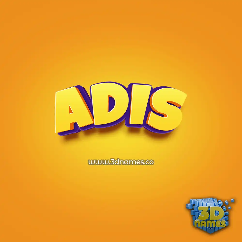 adis in Orange Toon style - 3D name wallpaper