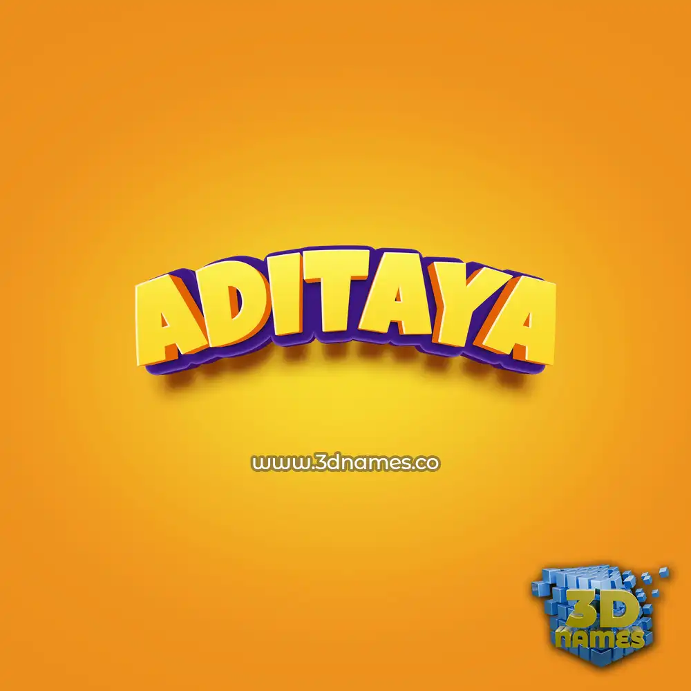 aditaya in Orange Toon style - 3D name wallpaper