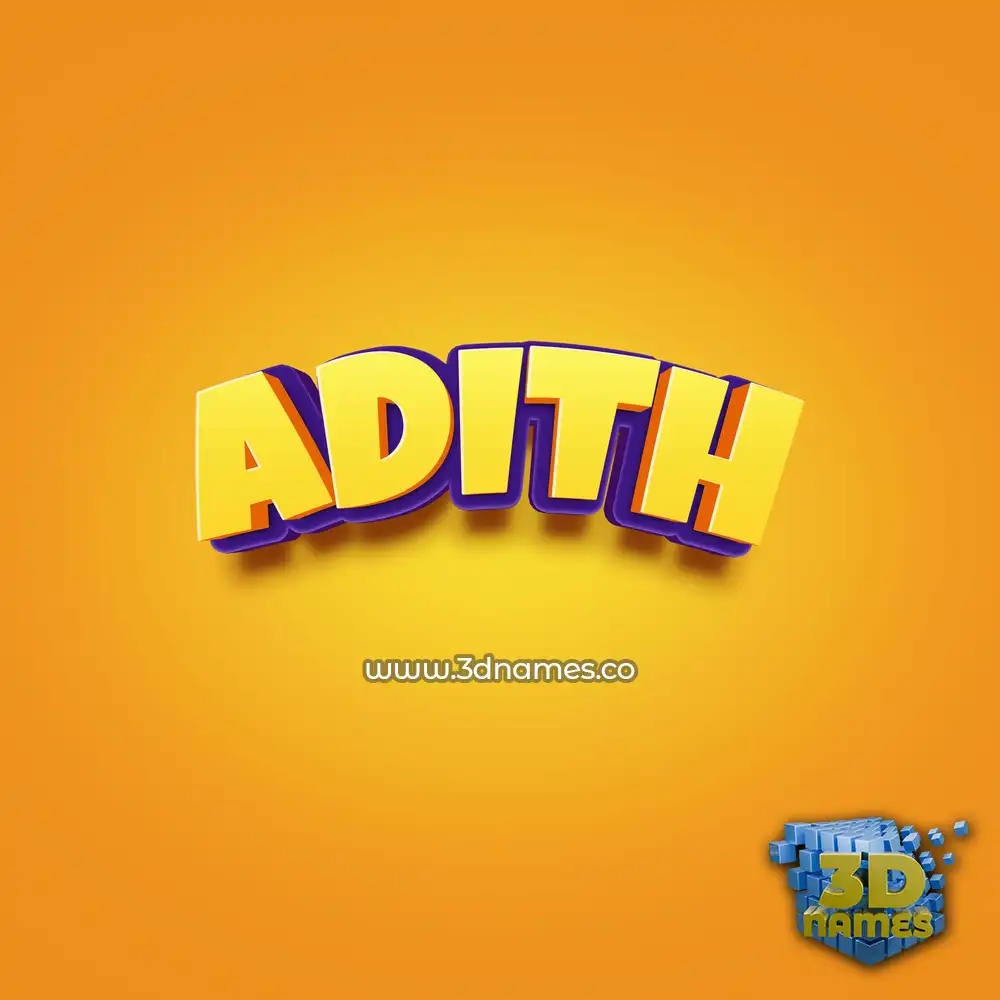 adith in Orange Toon style - 3D name wallpaper