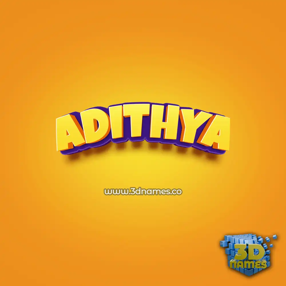 adithya in Orange Toon style - 3D name wallpaper