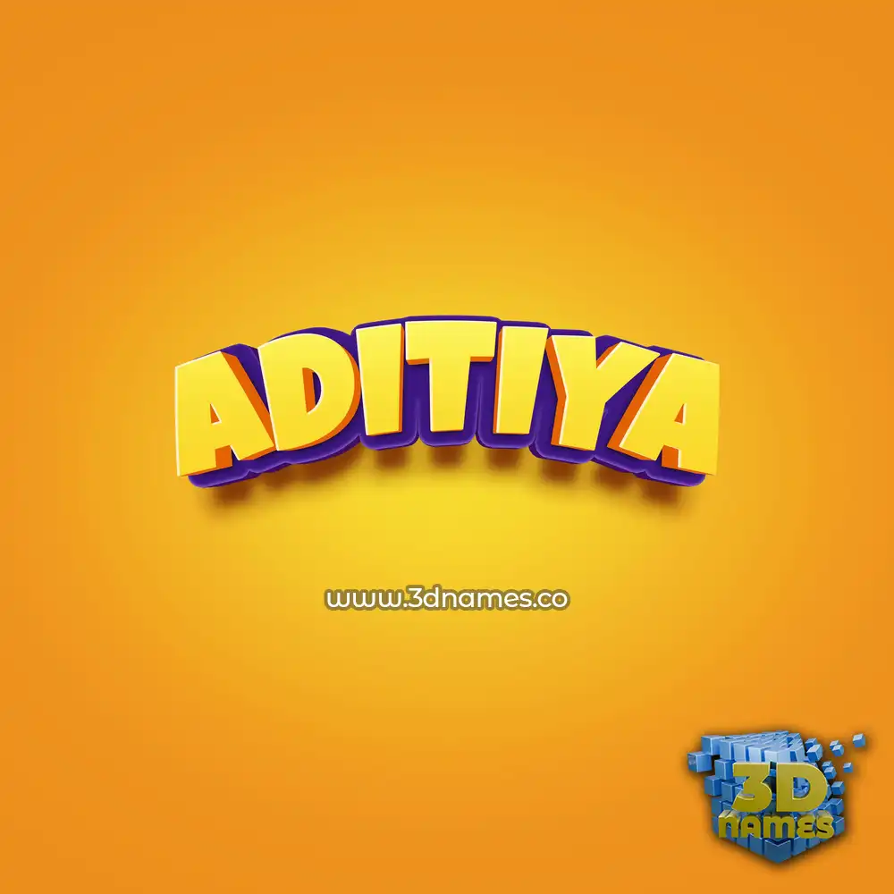 aditiya in Orange Toon style - 3D name wallpaper