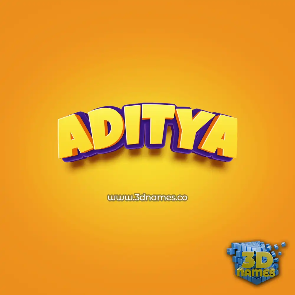 aditya in Orange Toon style - 3D name wallpaper