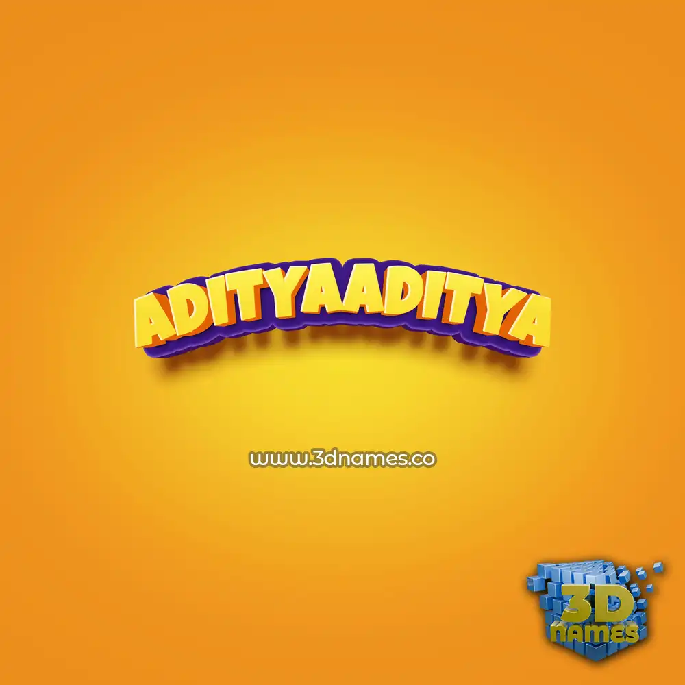 adityaaditya in Orange Toon style - 3D name wallpaper