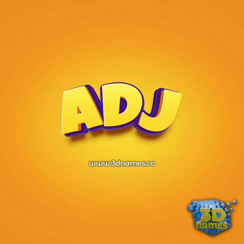 adj in Orange Toon style - 3D name wallpaper