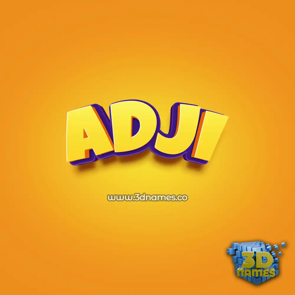 adji in Orange Toon style - 3D name wallpaper