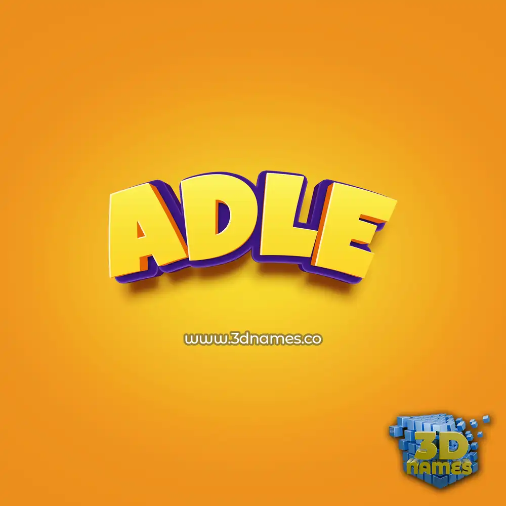 adle in Orange Toon style - 3D name wallpaper