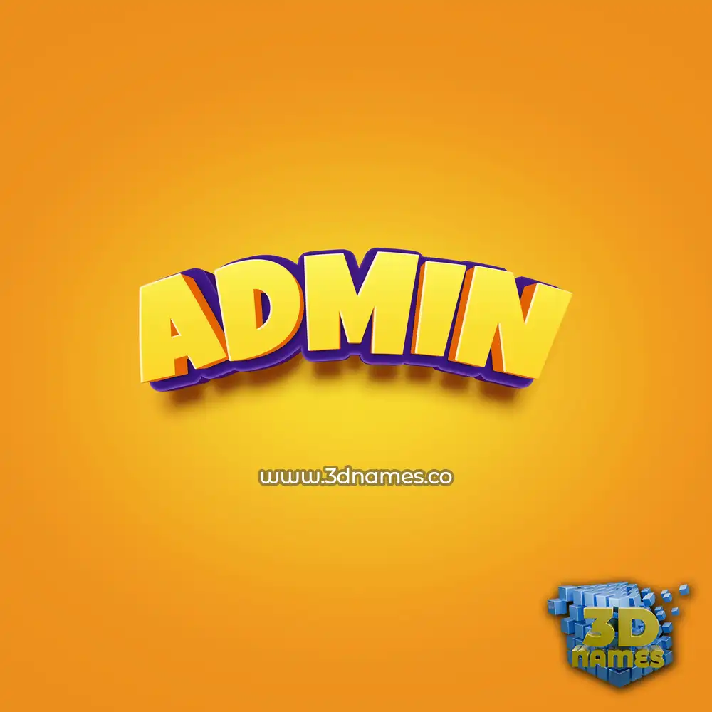 admin in Orange Toon style - 3D name wallpaper