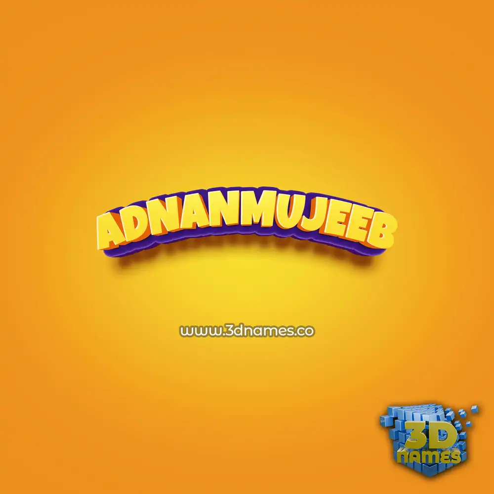 adnanmujeeb in Orange Toon style - 3D name wallpaper