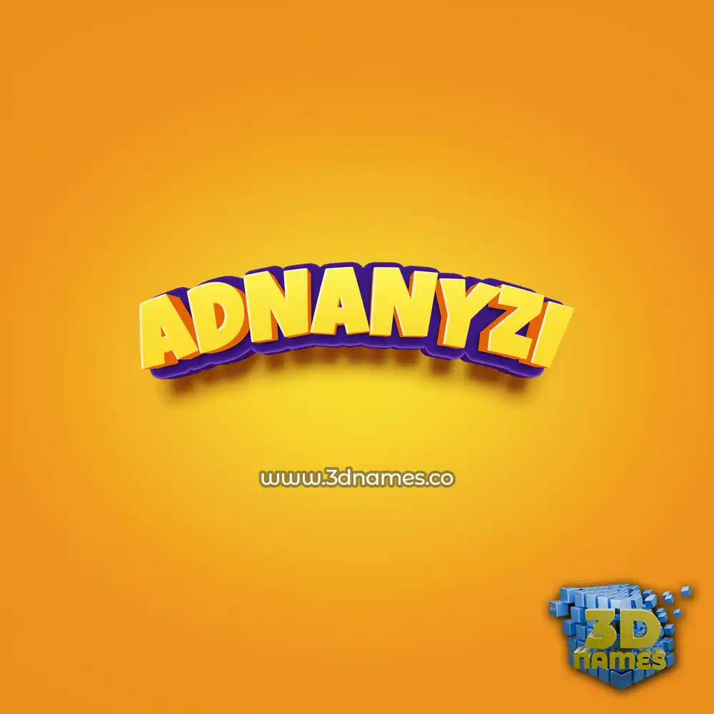 adnanyzi in Orange Toon style - 3D name wallpaper