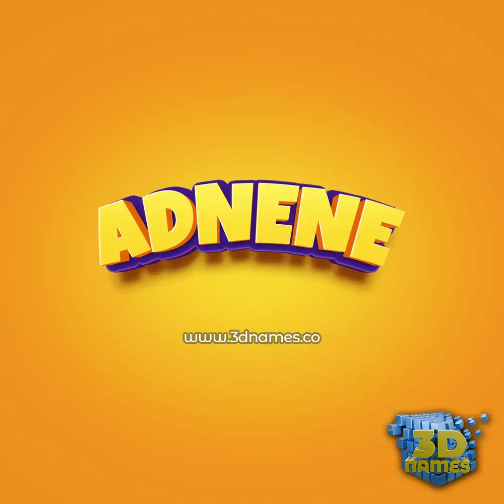 adnene in Orange Toon style - 3D name wallpaper