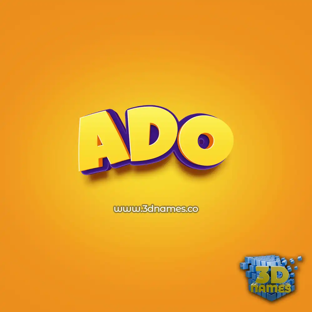ado in Orange Toon style - 3D name wallpaper