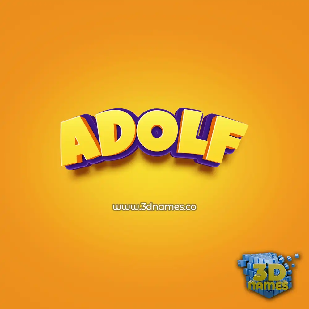adolf in Orange Toon style - 3D name wallpaper