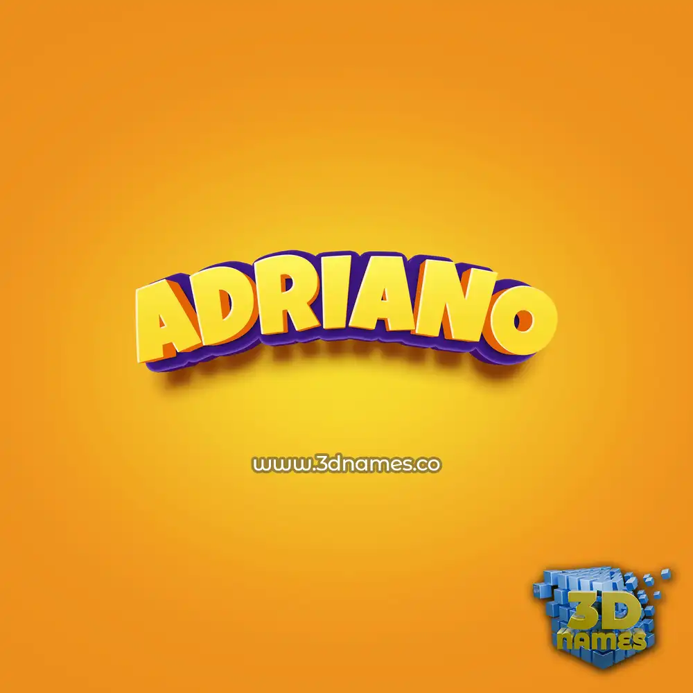adriano in Orange Toon style - 3D name wallpaper