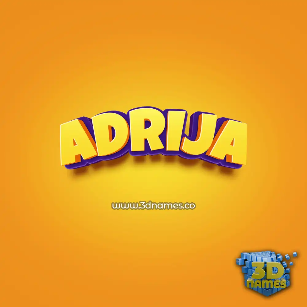 adrija in Orange Toon style - 3D name wallpaper