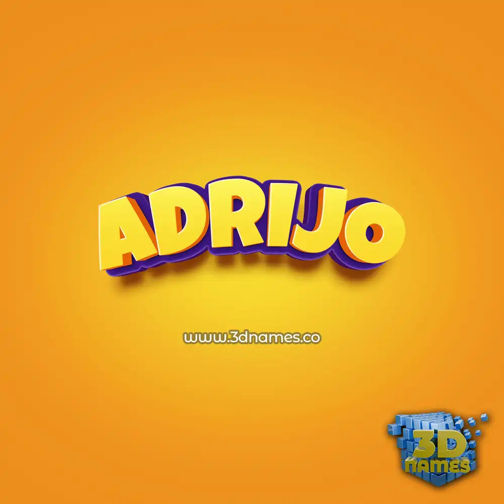 adrijo in Orange Toon style - 3D name wallpaper