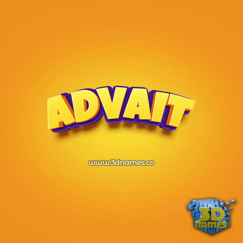 advait in Orange Toon style - 3D name wallpaper