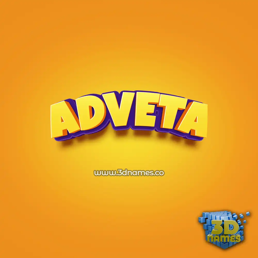adveta in Orange Toon style - 3D name wallpaper