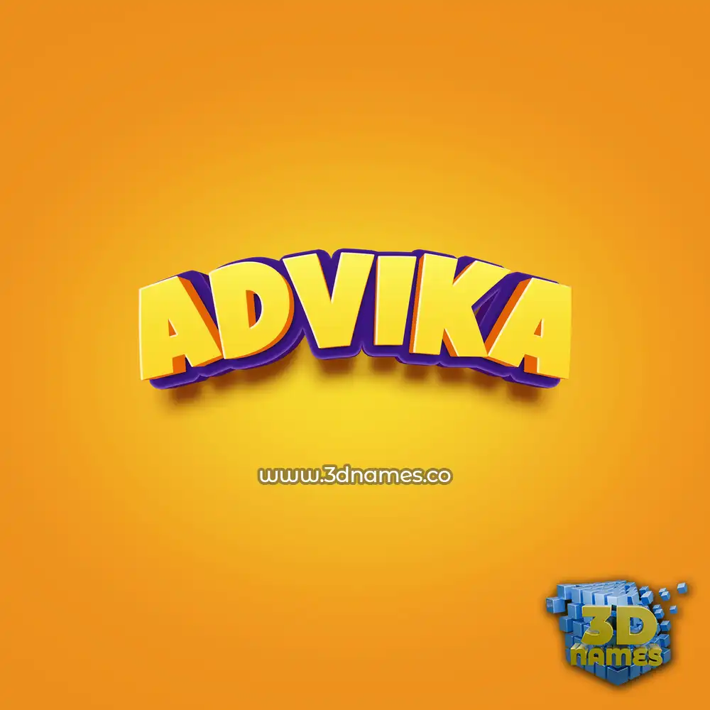 advika in Orange Toon style - 3D name wallpaper