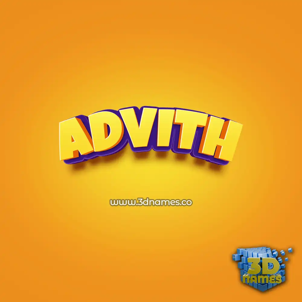 advith in Orange Toon style - 3D name wallpaper