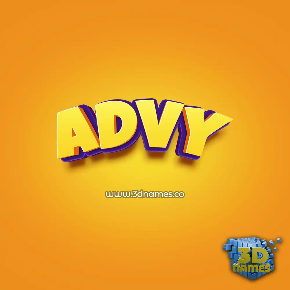 advy in Orange Toon style - 3D name wallpaper