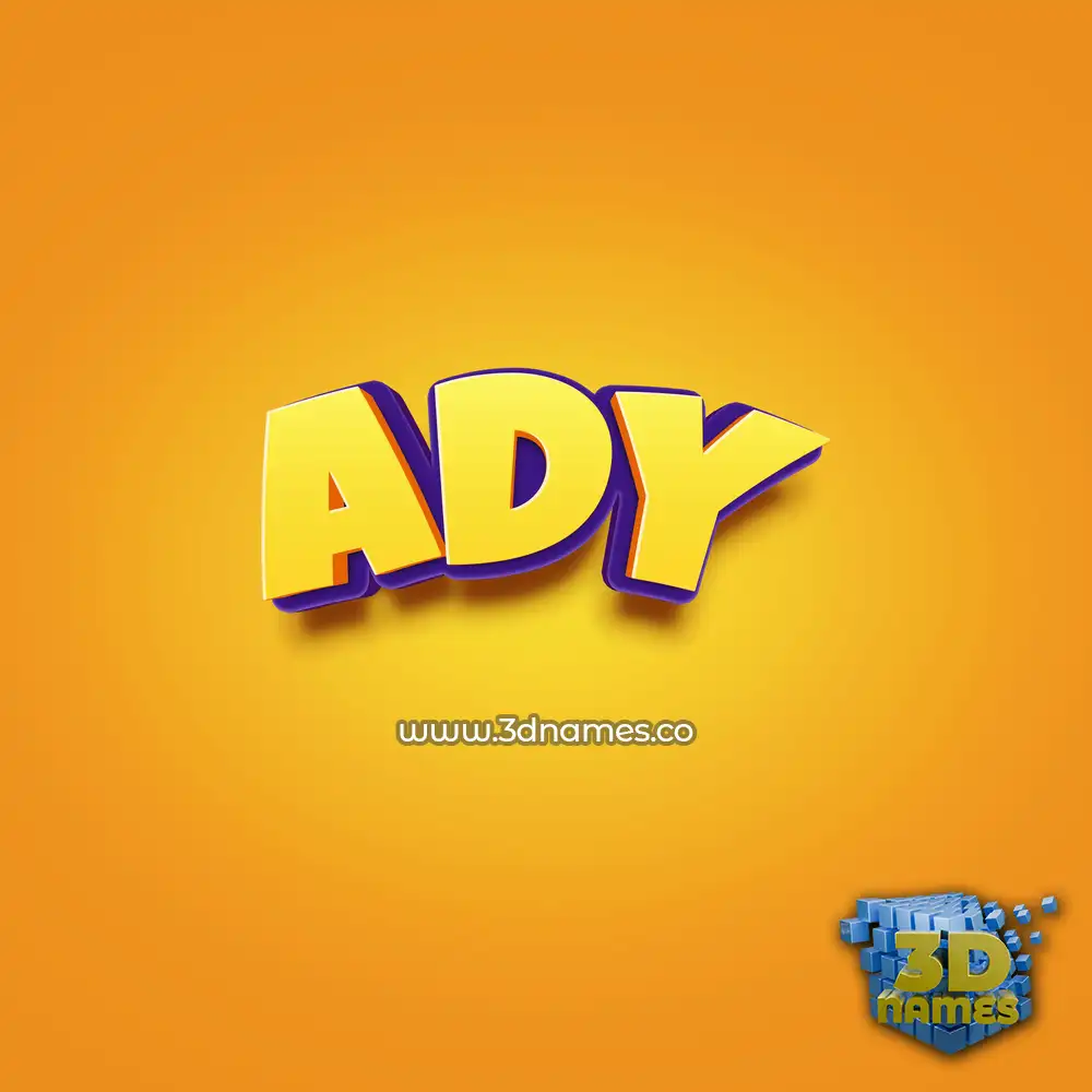 ady in Orange Toon style - 3D name wallpaper