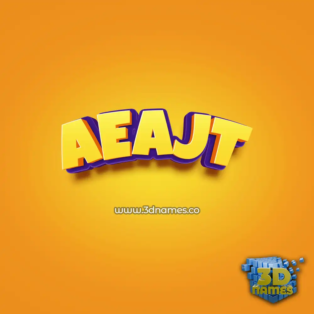 aeajt in Orange Toon style - 3D name wallpaper