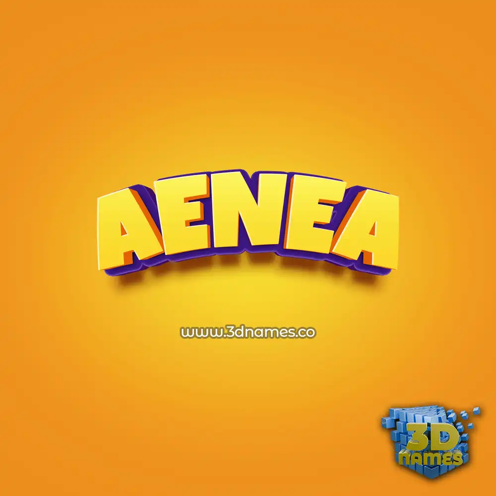 aenea in Orange Toon style - 3D name wallpaper