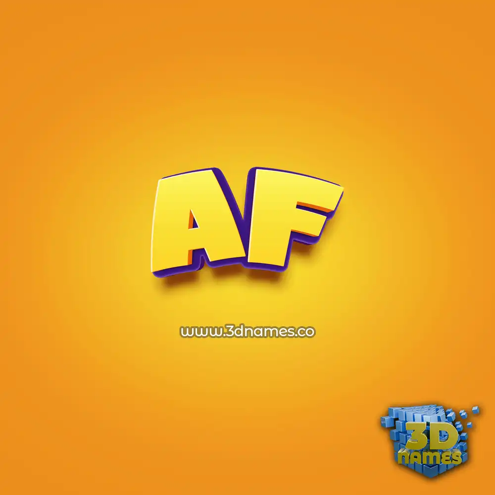 af in Orange Toon style - 3D name wallpaper