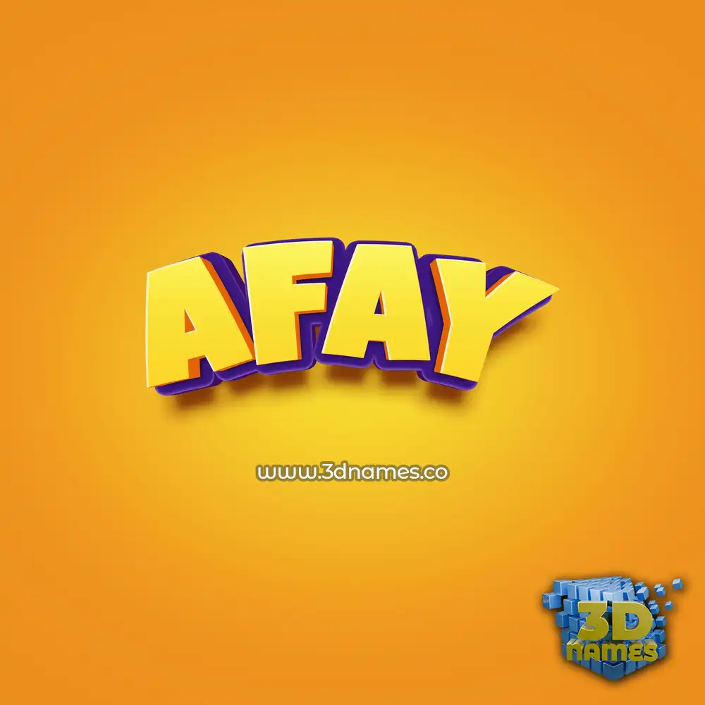 afay in Orange Toon style - 3D name wallpaper