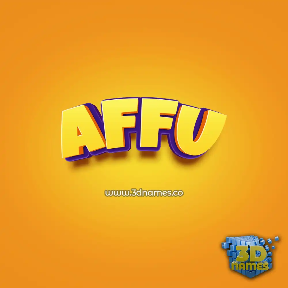 affu in Orange Toon style - 3D name wallpaper
