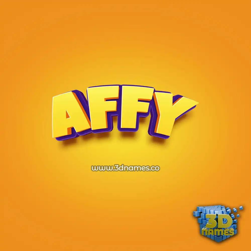 affy in Orange Toon style - 3D name wallpaper