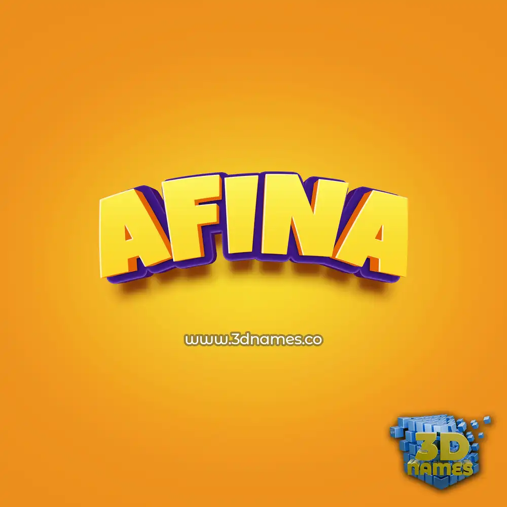 afina in Orange Toon style - 3D name wallpaper