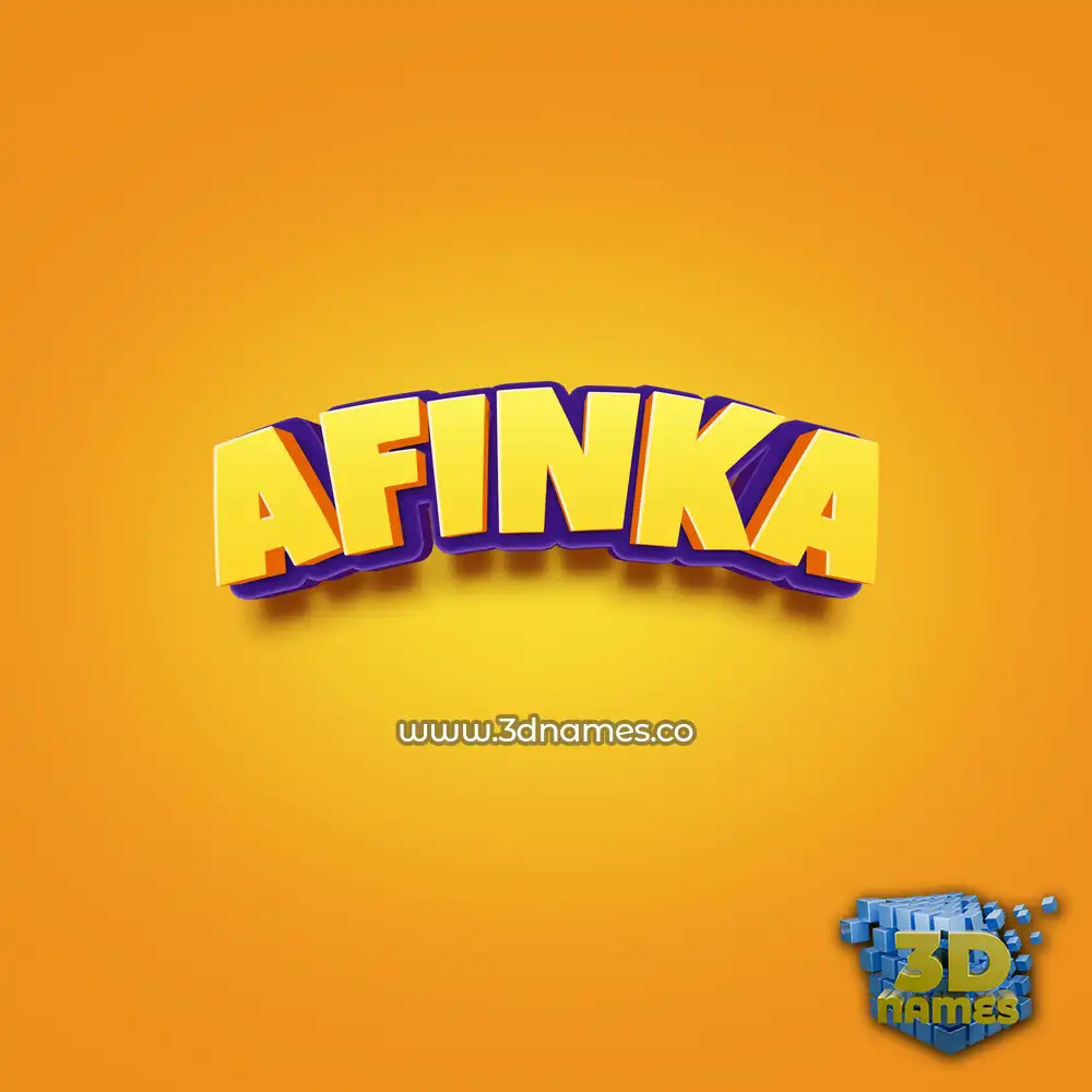 afinka in Orange Toon style - 3D name wallpaper