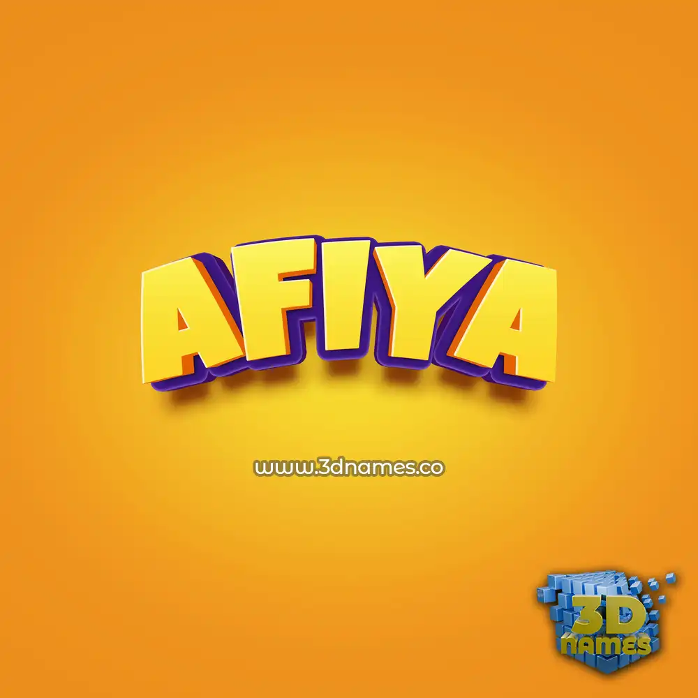 afiya in Orange Toon style - 3D name wallpaper