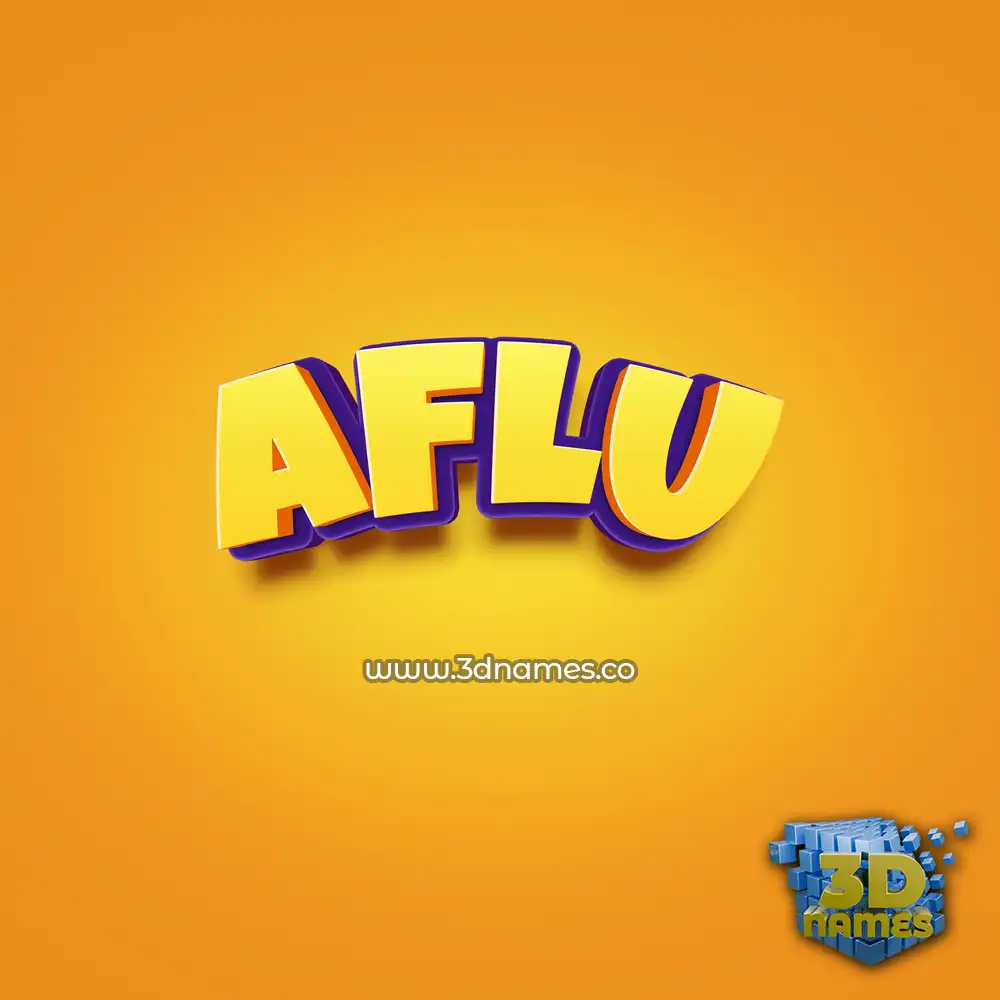 aflu in Orange Toon style - 3D name wallpaper