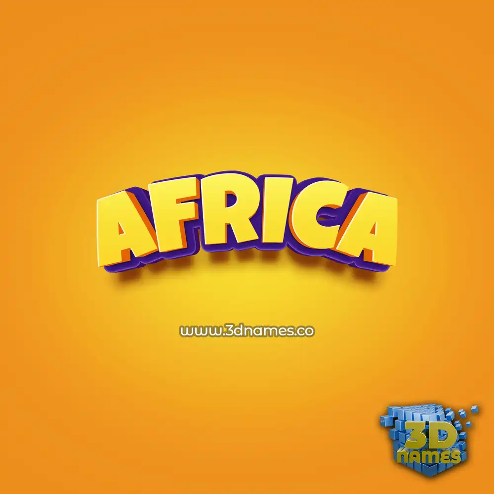 africa in Orange Toon style - 3D name wallpaper