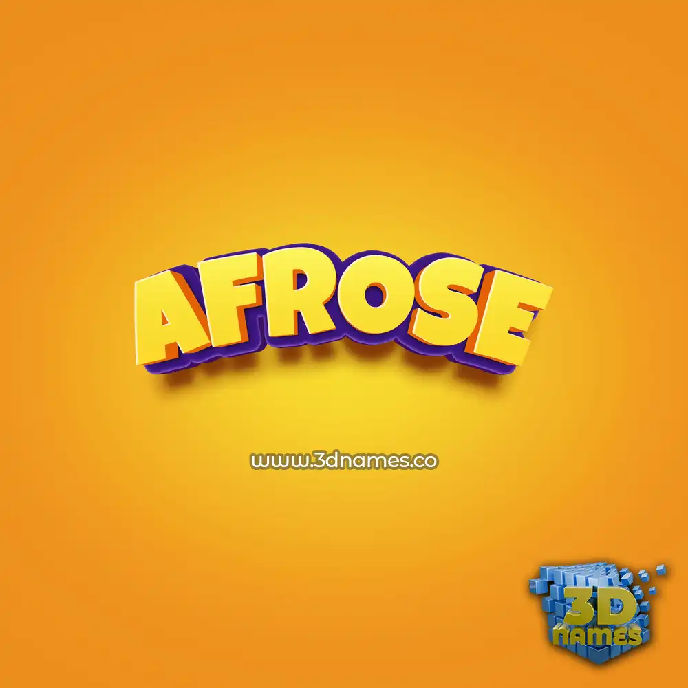 afrose in Orange Toon style - 3D name wallpaper