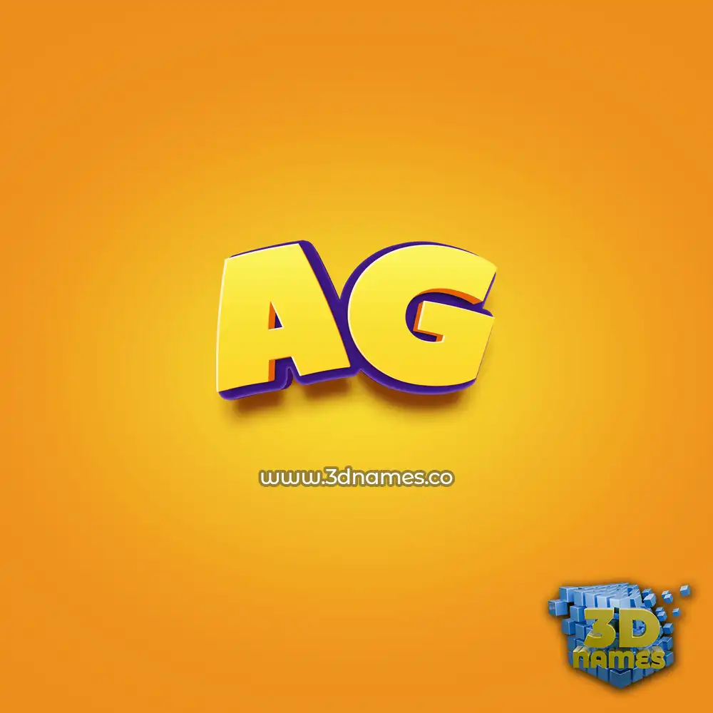 ag in Orange Toon style - 3D name wallpaper