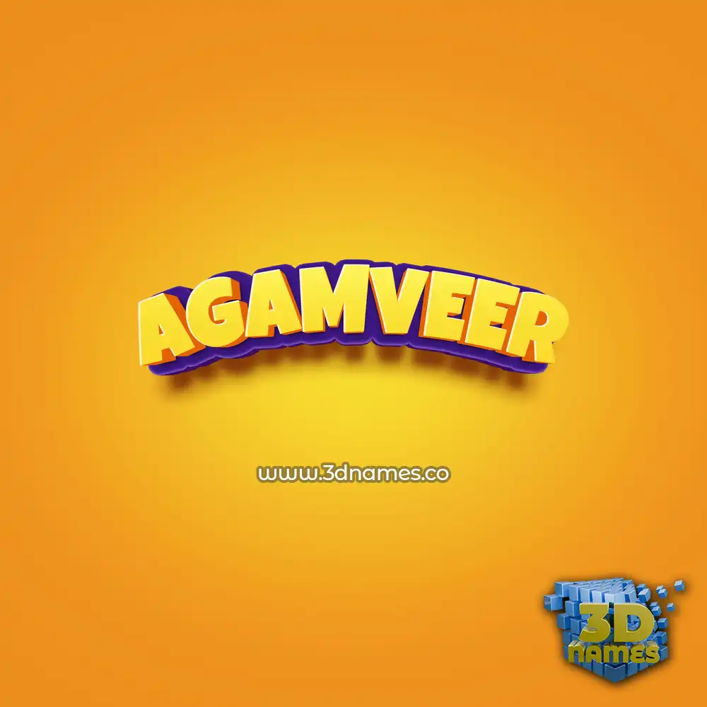 agamveer in Orange Toon style - 3D name wallpaper