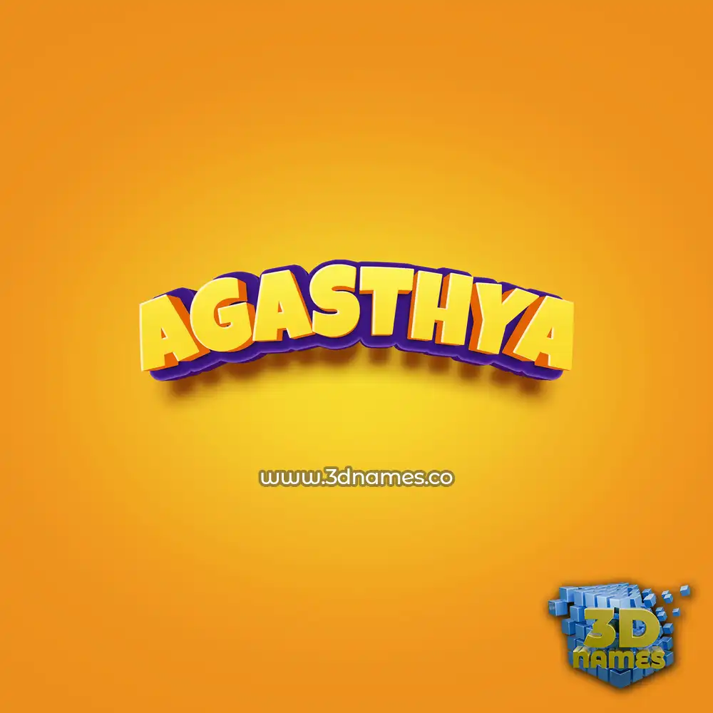 agasthya in Orange Toon style - 3D name wallpaper