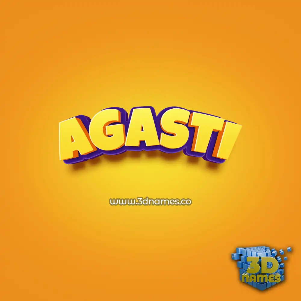 agasti in Orange Toon style - 3D name wallpaper