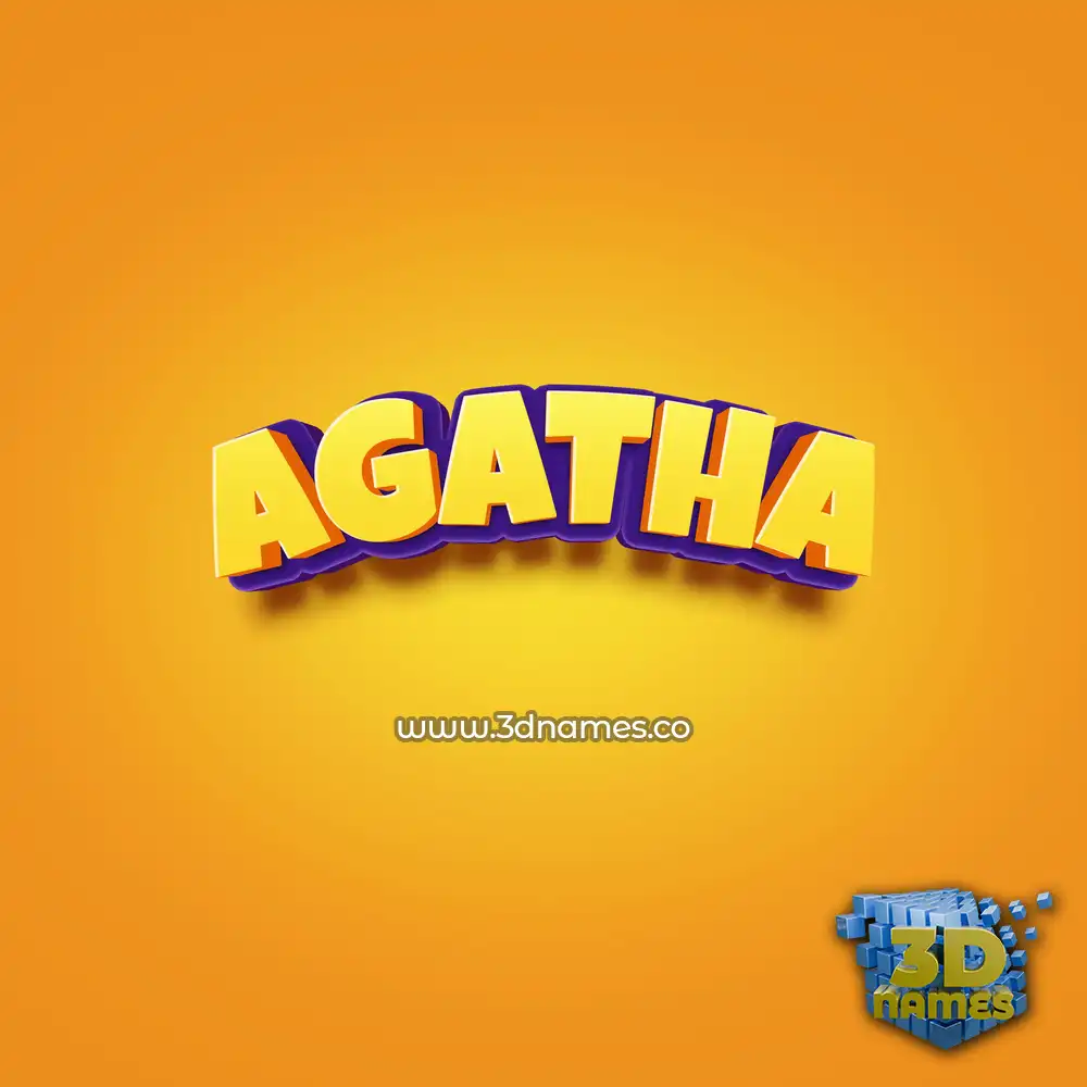 agatha in Orange Toon style - 3D name wallpaper