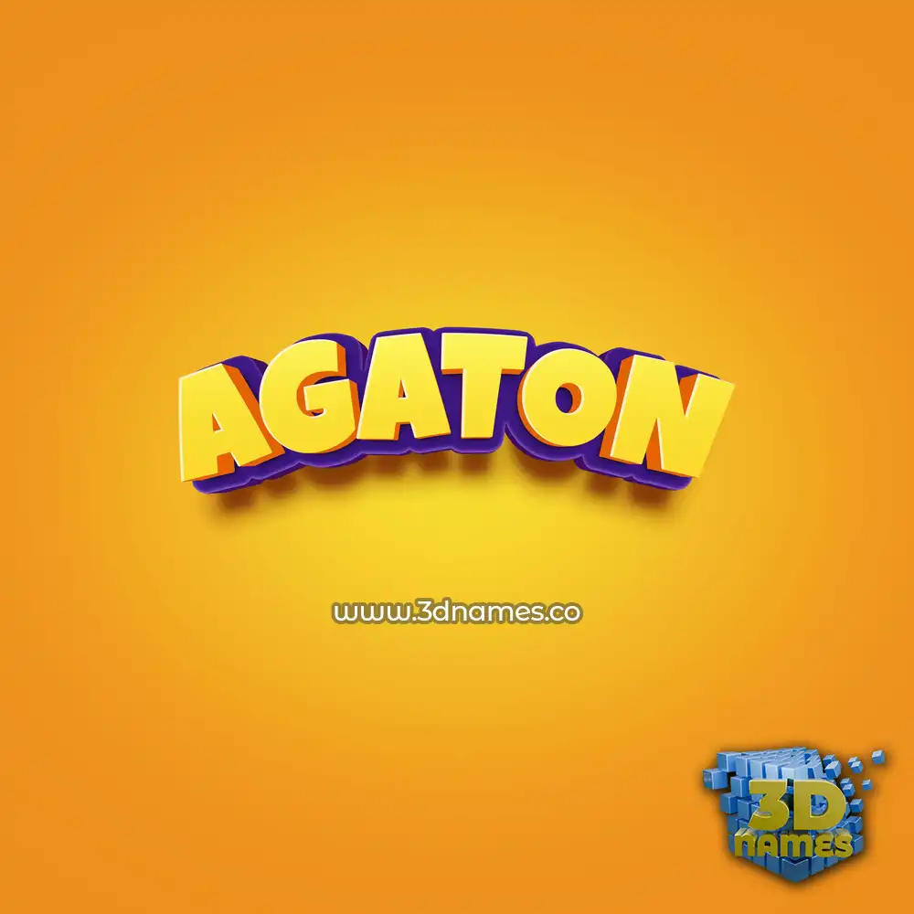 agaton in Orange Toon style - 3D name wallpaper