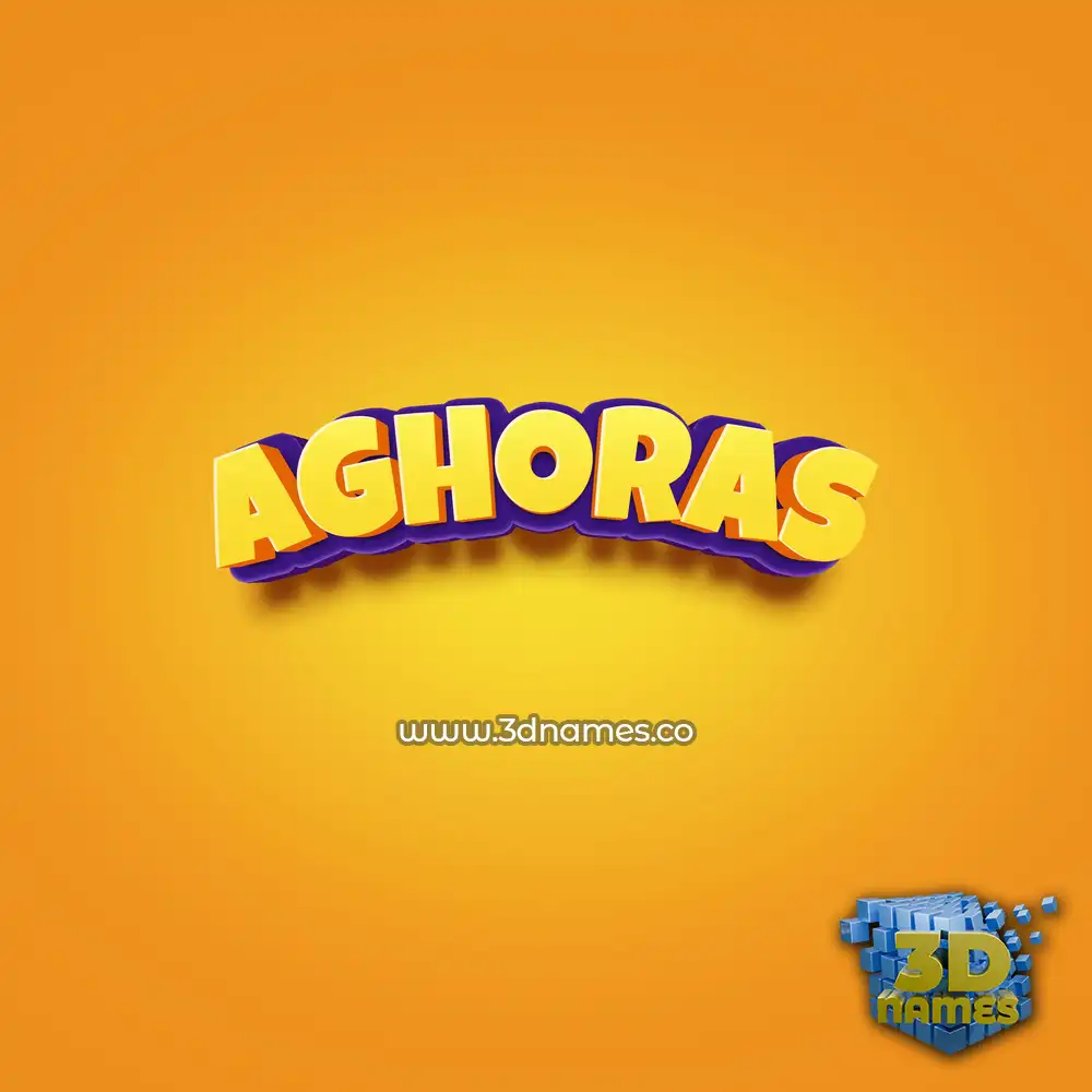 aghoras in Orange Toon style - 3D name wallpaper