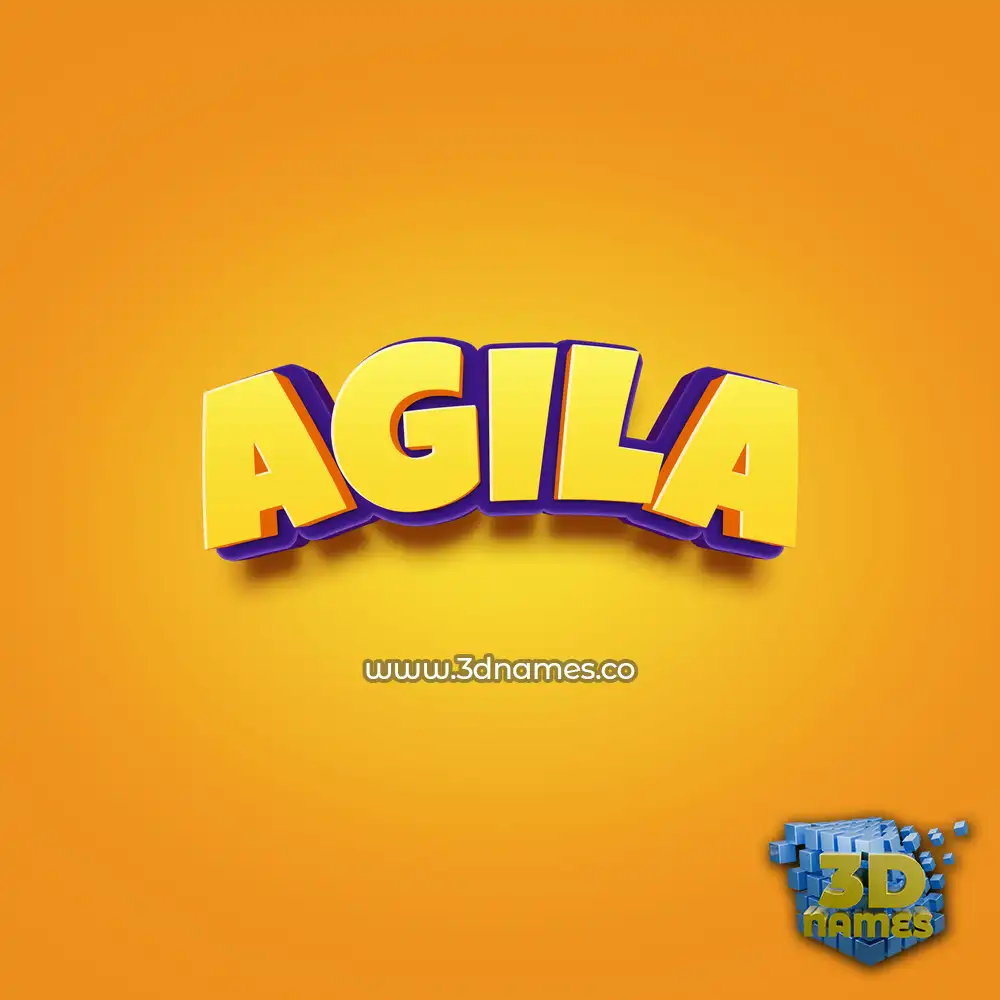 agila in Orange Toon style - 3D name wallpaper