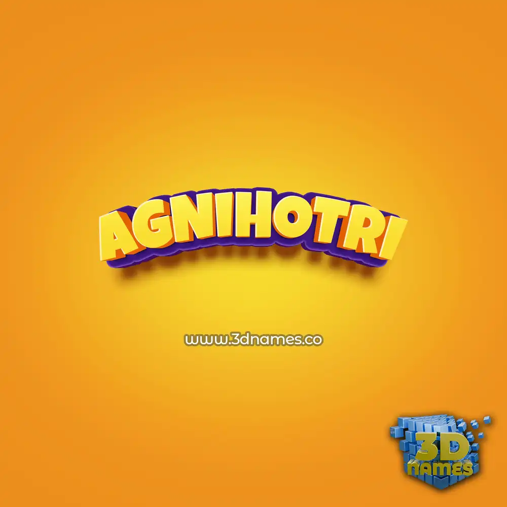 agnihotri in Orange Toon style - 3D name wallpaper